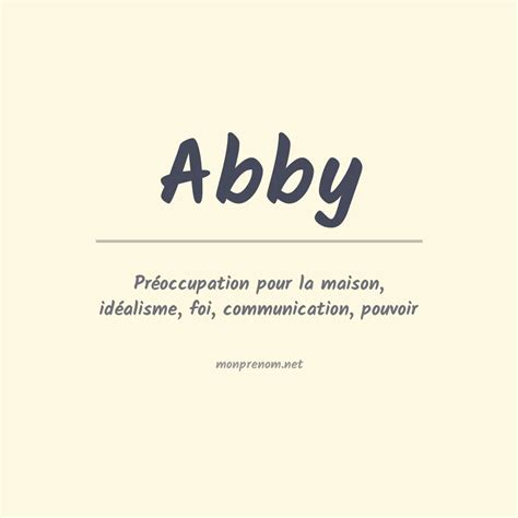 abby name|Prénom Abby (fille) : signification, origine, sainte, avis